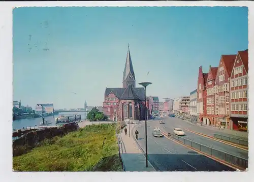 2800 BREMEN, Weserpartie an der Martinikirche, 1964