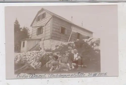 A 2724 HOHE WAND, Waldeggerhütte, Photo-AK 1925