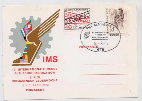 6780 PIRMASENS, IMS 1973 / PLW, Sonderpostkarte