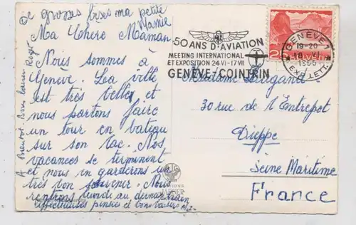 FLUGHAFEN GENF / GENEVE COINTRIN, Sonderstempel 50 jähriges Bestehen 1955