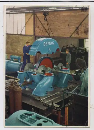 4100 DUISBURG, DEMAG Werbekarte Kompressoren, 1954 aus Ägypten verschickt