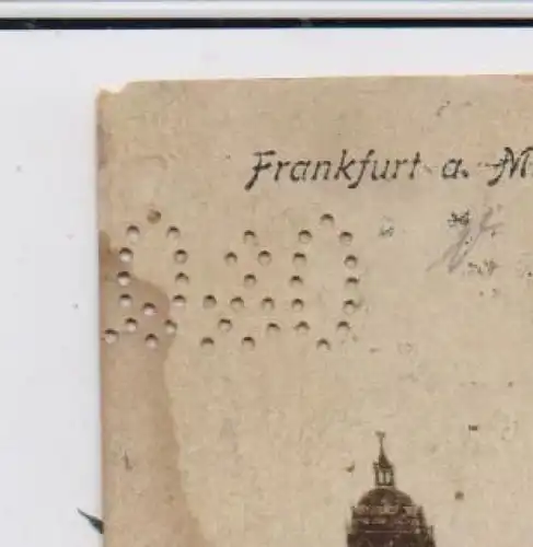 6000 FRANKFURT, Hauptwache, Tram, Zeil, Firmenlochung O & O,  Perfin, 1930