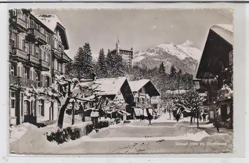 CH 3780 GSTAAD BE, Dorfstrasse im Schnee, 1952