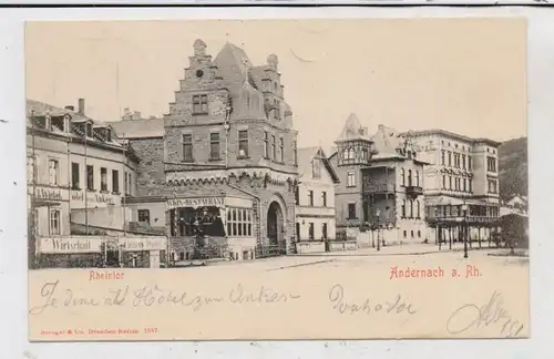 5470 ANDERNACH, Hotel zum Anker von Clemens Wiebel am Rheintor, 1904