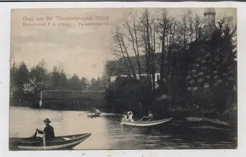 5144 WEGBERG - TÜRSCHENBROICH, Türschenbroicher Mühle, Kahnpartie, 1910