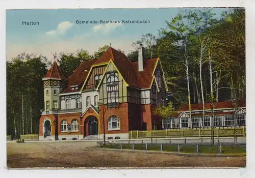 4352 HERTEN, Gemeinde Gasthaus Katzenbusch, 1923