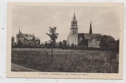 4354 DATTELN, Krankenhaus, kath. Kirche und Schule, Verlag Wirtz