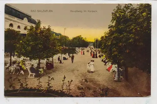 4902 BAD SALZUFLEN, Hauptweg im Kurpark, belebte Szene, Verlag Maschke