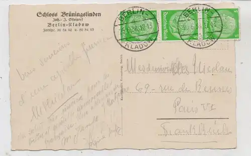 1000 BERLIN - KLADOW, Schloß Brüningslinden, 1938