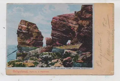 2192 HELGOLAND, Partie an der Westküste, imitierte Seidenkarte, 1902