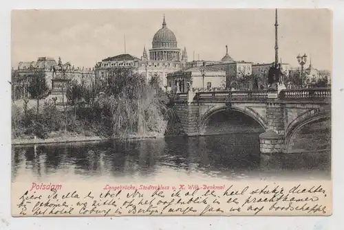 0-1500 POTSDAM, Langebrücke, Stadtschloß, Kaiser Wilhelm Denkmal, 1906