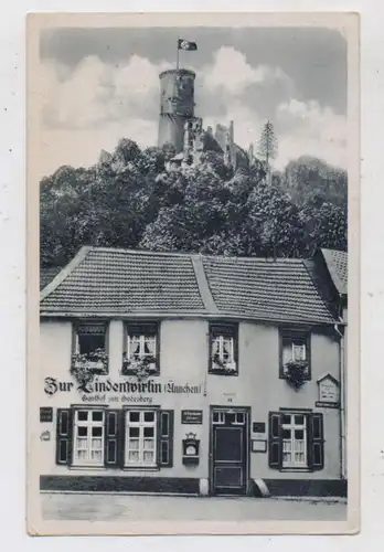 5300 BONN - BAD GODESBERG, Zur Lindenwirtin, Godesburg mit NS - Beflaggung