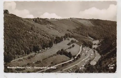 5108 MONSCHAU, Campingplatz im Rurtal, 50er Jahre