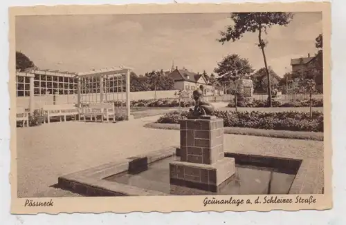 0-6840 PÖSSNECK, Schleizer Strasse, Grünanalage, 1943