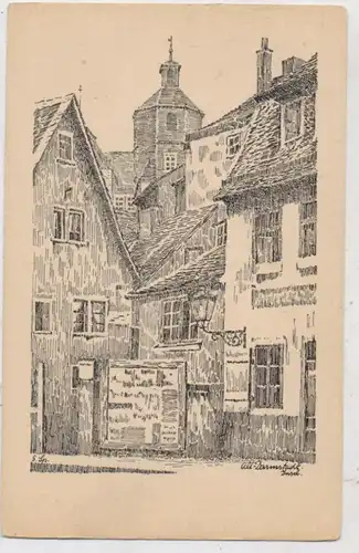 6100 DARMSTADT, Alt-Darmstadt, Blick von der Insel auf das Pädagogium, Künstler-Karte G. Seip