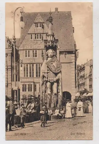 2800 BREMEN, Der ROLAND, Markt, animerte Szene, Verlag Rosenthal - Bremen