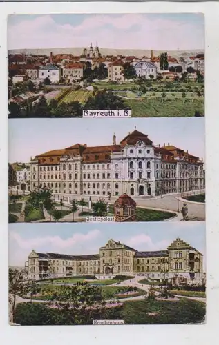 8580 BAYREUTH, Krankenhaus, justizpalast, Gesamtansicht, 1912