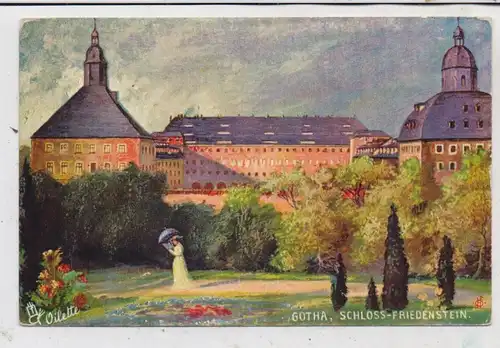 0-5800 GOTHA, Schloss - Friedenstein, Künstler-Karte, Oielette