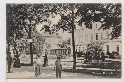 0-5300 WEIMAR, Karlsplatz, rücks. kl. Klebereste, Verlag Stengel