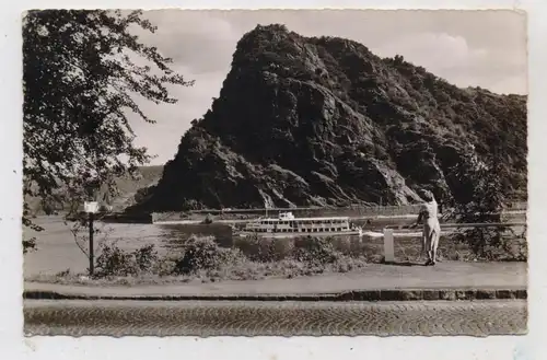 BINNENSCHIFFE - RHEIN, Ausflugsdampfer "VATER RHEIN" vor der Loreley, 1957