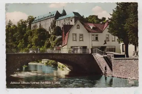 5372 SCHLEIDEN, Olef - Brücke und Schloß, Landpoststempel "Effelsberg über Münstereifel", 1959