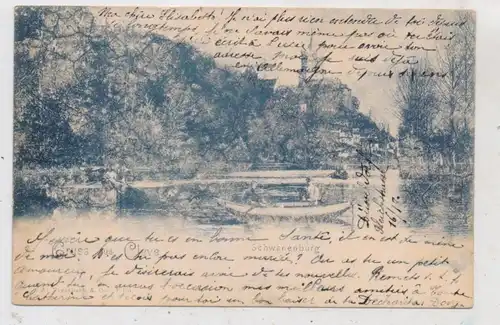 4190 KLEVE, Schwanenburg, Kahnpartie, etwas farbschwach, 1911, Verlag Dreesbach