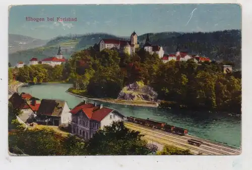 BÖHMEN & MÄHREN -  ELBOGEN / LOKET, Bahnhof und Umgebung, 1922