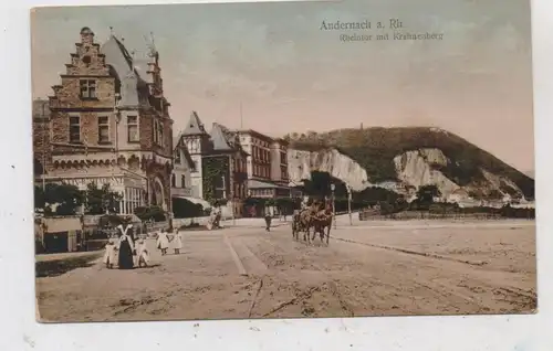 5470 ANDERNACH, Pariie am Hotel Anker, Kinderfrau mit 4 Kindern, Kutsche, 1920, Verlag Wester