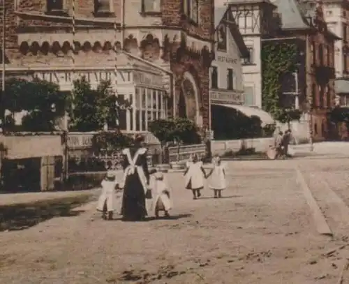 5470 ANDERNACH, Pariie am Hotel Anker, Kinderfrau mit 4 Kindern, Kutsche, 1920, Verlag Wester