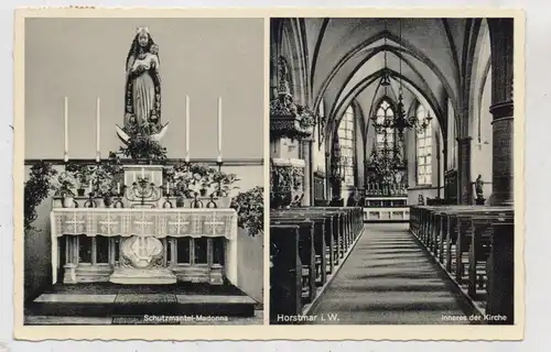 4435 HORSTMAR, Kircheninneres, Schutzmantel-Madonna, 1956