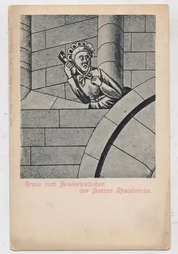5300 BONN, Bröckeweibchen auf der Rheinbrücke, ca. 1905, Verlag Michels