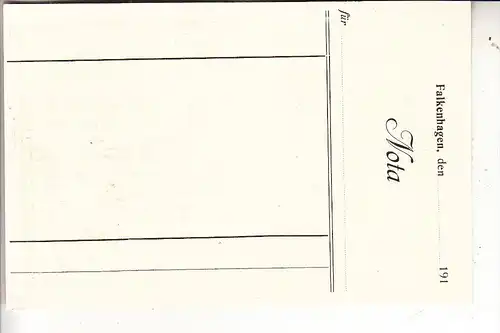0-1540 FALKENSEE - FALKENHAGEN, Emil Steiner, Bauklempnermeister, dek. Rechnungsrückseite