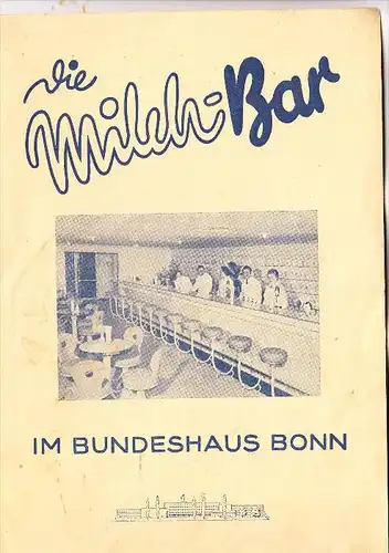 5300 BONN, Bundeshaus Milch-Bar, 4-seitig DIN-A 5 Preisliste