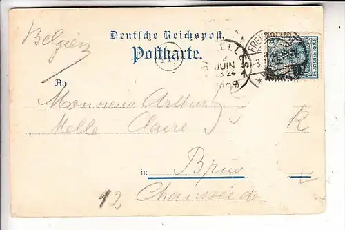 0-1310 BAD FREIENWALDE, Waldschloss und Heilige Hallen, Firmenlochung / Perfin, 1909, rücks. dünne Stelle