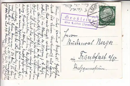0-7550 LÜBBEN, Schloßportal, Landpoststempel "Großleine über Lübben (Spreew)", 1937