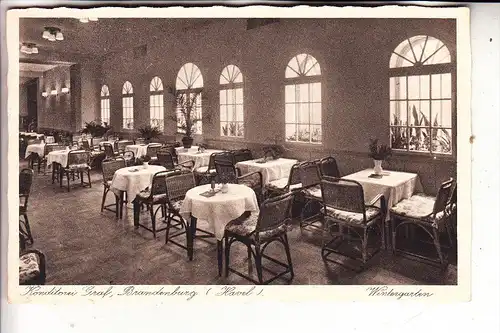 0-1800 BRANDENBURG, Konditorei Graf, Wintergarten, 1939