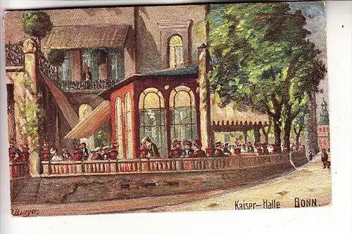 5300 BONN, Restaurant Kaiser-Halle, 1911, rücks. Klebereste