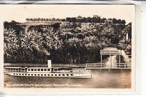 0-1512 WERDER, Dampferstation Restaurant Friedrichshöhe, 1929