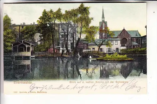 0-1300 EBERSWALDE, Kath. Kirche & Schwärze, 1904, color