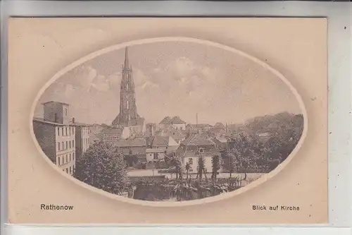 0-1830 RATHENOW, Blick auf die Kirche, 1921
