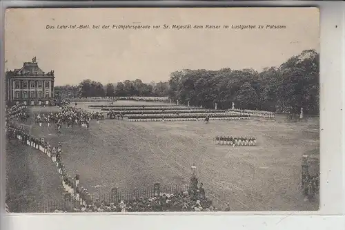 0-1500 POTSDAM, Lehr-Inf.-Batl. Frühjahrsparade vor Sr. Majestät dem Kaiser, 1909