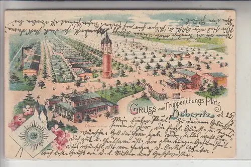 0-1543 DALLGOW - DÖBERITZ, Militär - Truppenübungsplatz, Lithographie, 1911, Panorama
