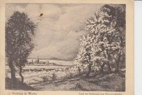 0-1512 WERDER/Havel, Künstler-Karte Klein-Lindström, 1928, kl. Fleck