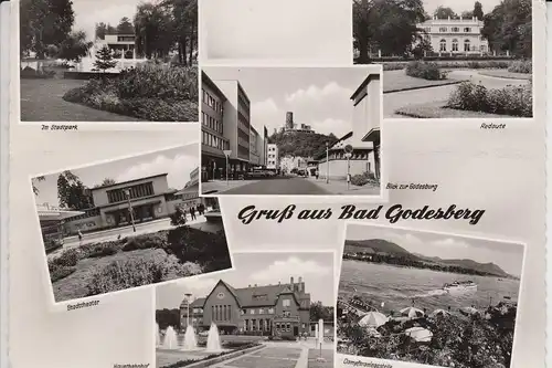 5300 BONN - BAD GODESBERG, Mehrbildkarte mit Bahnhof, 1962