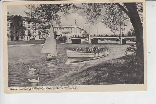 0-1800 BRANDENBURG, Adolf-Hitler-Brücke, NS-Beflaggung