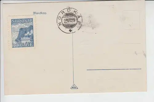 N - NORDKAP,  Tagesstempel 25.VII.29, NORDKAP - VIGNETTE - CINDERELLA