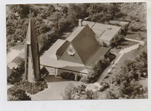 5000 KÖLN,- HOHENLIND, Kirche St. Thomas Morus, Luftaufnahme, 50er Jahre