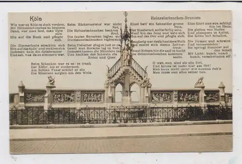 5000 KÖLN, Heinzelmännchen - Brunnen, Gedicht
