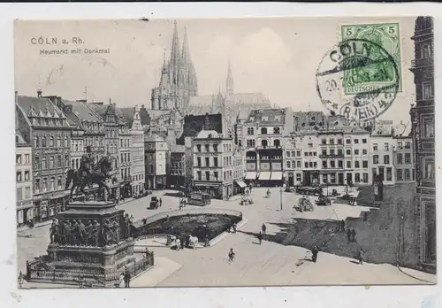 5000 KÖLN, Heumarkt, Strassenbahnen, belebte Szene, Trenkler, 1906