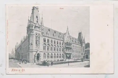 5000 KÖLN, Hauptpost, belebte Szene, ca. 1900, Verlag Glaser - Leipzig